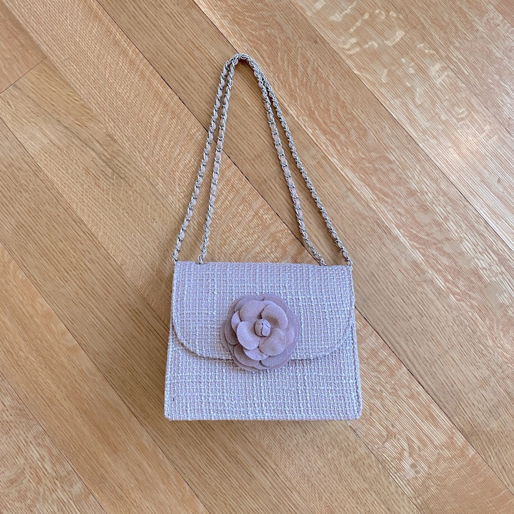 Blush pink / beige crossbody purse